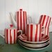 Candy Cane Stripe Vintage Royal Sealy Coffee or Tea Set Red and White Mid Century