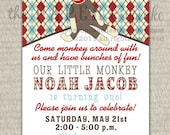 Printable Invitation Design - Classic Sock Monkey Collection - DIY Printables by The Paper Cupcake Il_170x135
