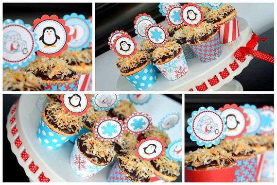 Printable Party Toppers - Winter ONEderland / Winter Wonderland Theme SET 2 - DIY Printables from The Paper Cupcake Il_570xn