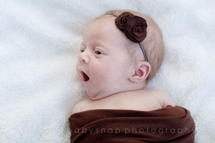 sadie . chocolate brown (fabric flower headband)