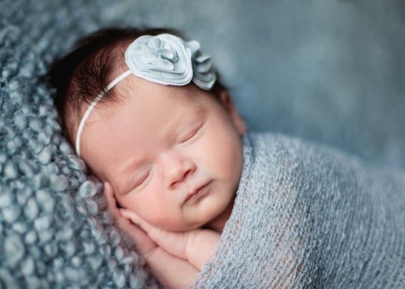 sadie . blue (fabric flower headband)