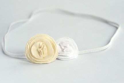 sadie . cream and sugar (fabric flower headband)