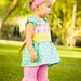 Pink Candy Stripe ruffle capri. 6mo to 6yrs