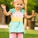 Pink Candy Stripe ruffle capri. 6mo to 6yrs