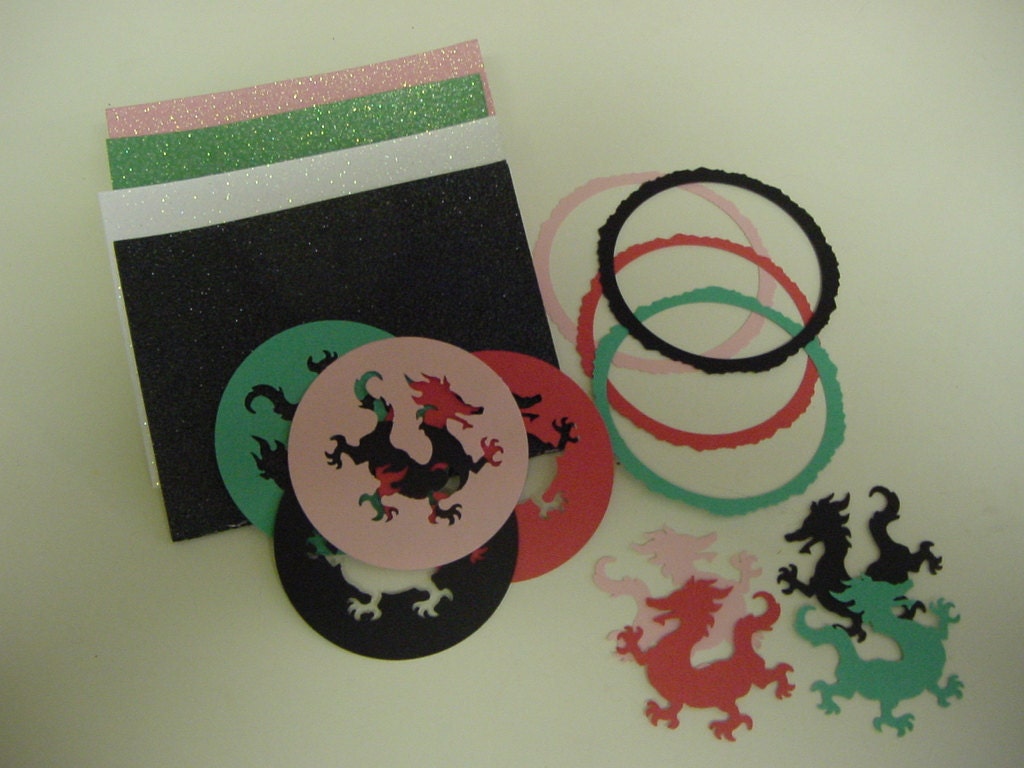 Dragon Punch Outs Sparkle Cards Circles Frames Dragon Circles