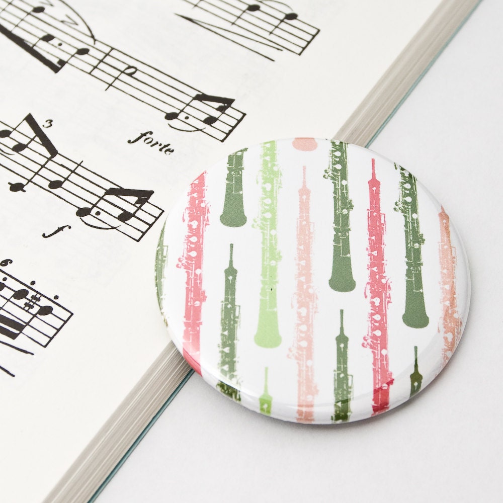 Oboe 2.25 inch round pocket mirror for oboe players