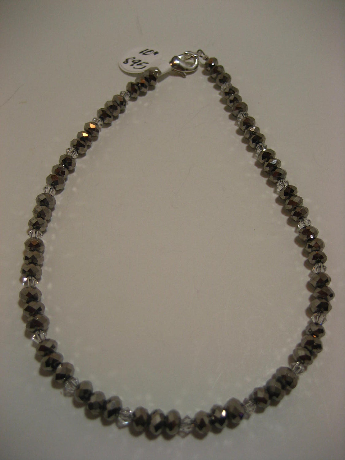 Silver and Clear Swarovski Crystal Ankle Bracelet - Anklet