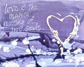 Lilac Heart, love quotation,  calligraphy, lilac, purple, violet, white 8 x 8 inches, Art Print, valentines day