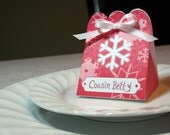 Printable Christmas Place Card Gift Bag - Snowflake