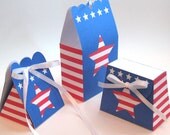 3 PDF Templates - Stars & Stripes Paper Favor Boxes