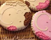 Decorated Cookies Gourmet Flower Embroidery Wedding Engagement any Soiree