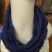 Cowl of Crocheted Chains Neckwarmer in Cobalt Blue Rope Necklace 28 Inch Circumference