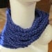 Cowl of Crocheted Chains Neckwarmer in Cobalt Blue Rope Necklace 28 Inch Circumference