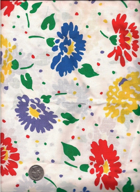 Colorful Floral Print Fabric 3 Yards Polyester/Cotton Blend Y0019