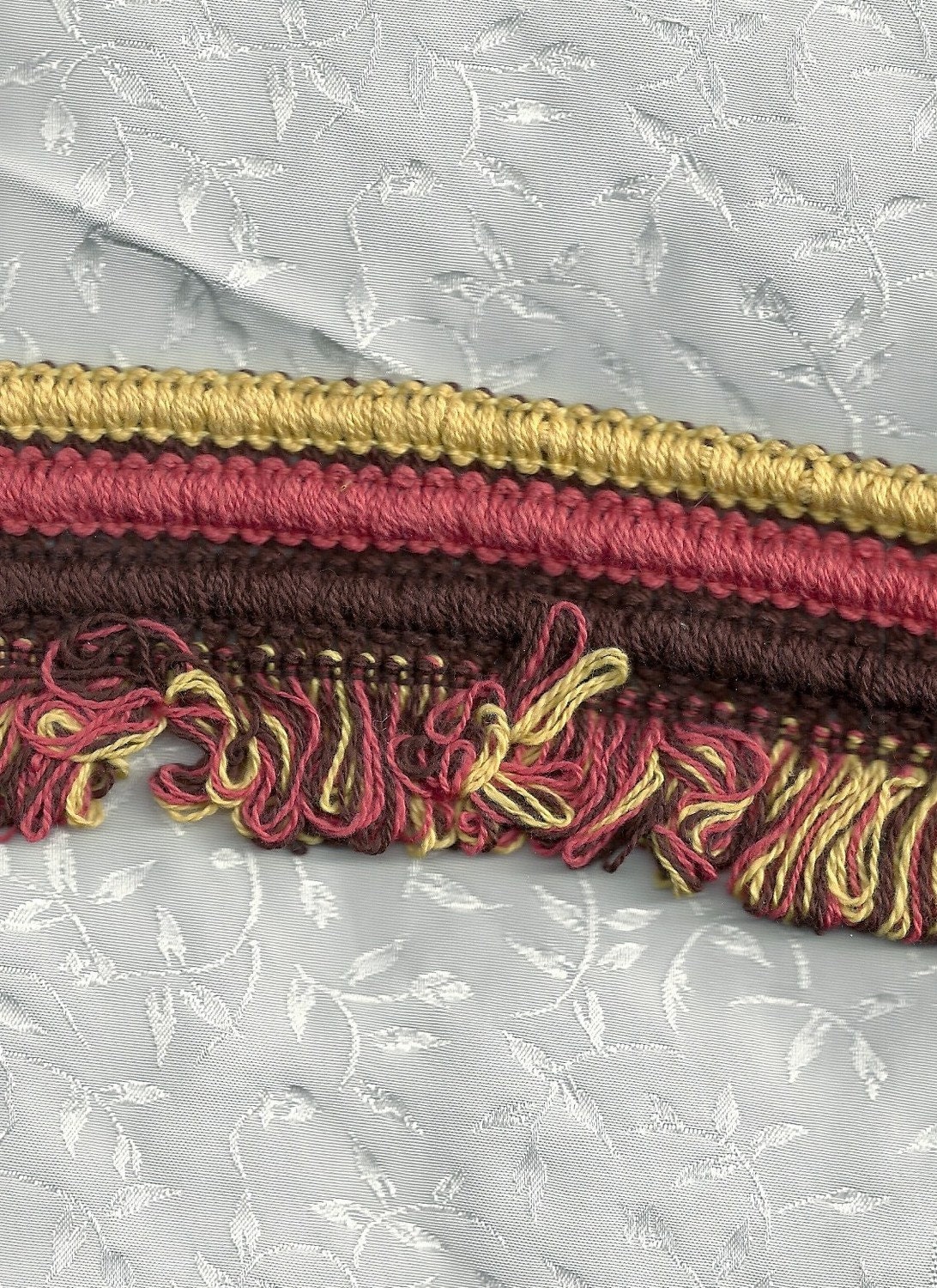 Vintage  Fringe Orange, Brown, Yellow 5 Yards by 3 inches Wide L0347