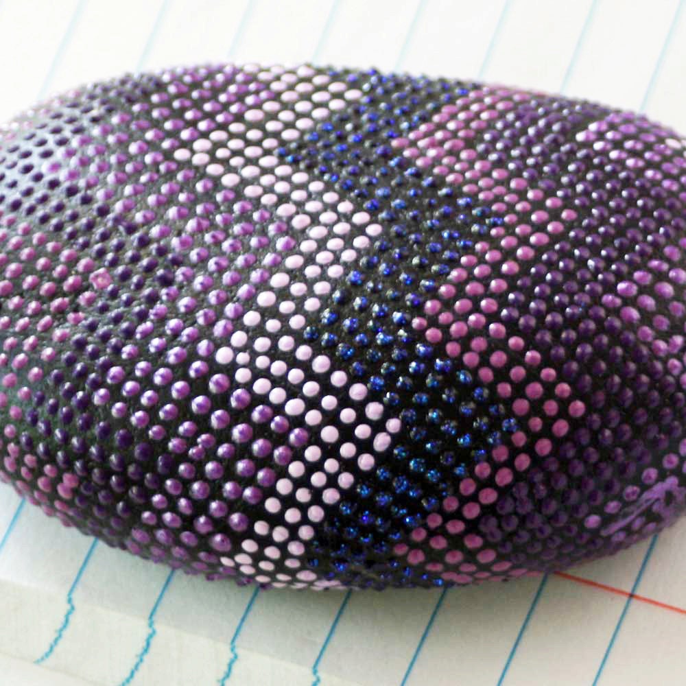 Purple Chevrons Hand Painted Dot Rock