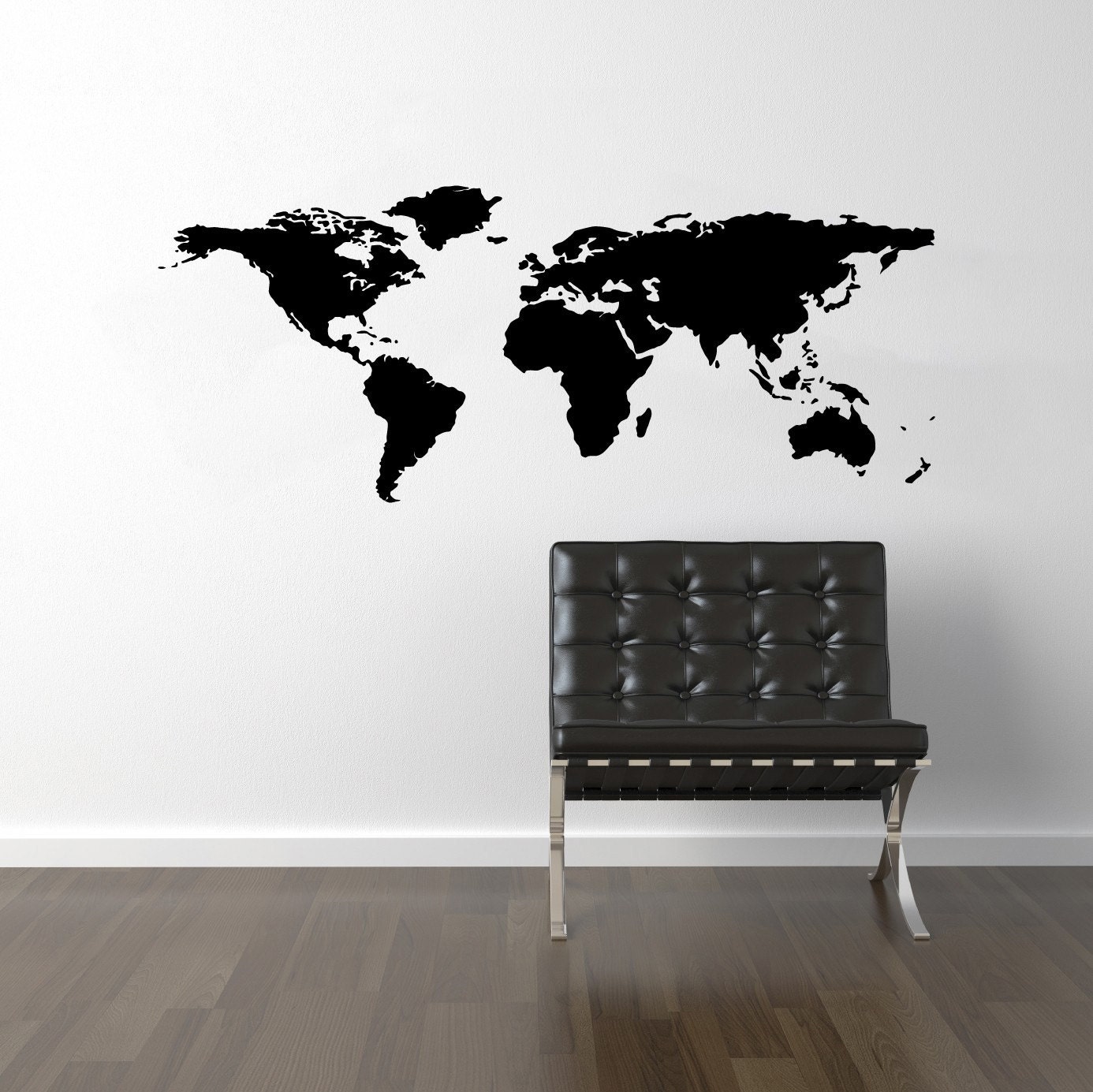 World Map Wall Decal - World Map Decal - World Decal - Travel Bedroom Interior Office Wall Sticker