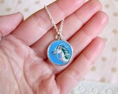Haku dragon, from Spirited Away, original art, hand painted pendant, s necklace