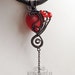 OOAK Dark red goth wire wrapped heart pendant