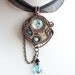 OOAK Steampunk pocket watch and dichroic glass wire wrapped pendant