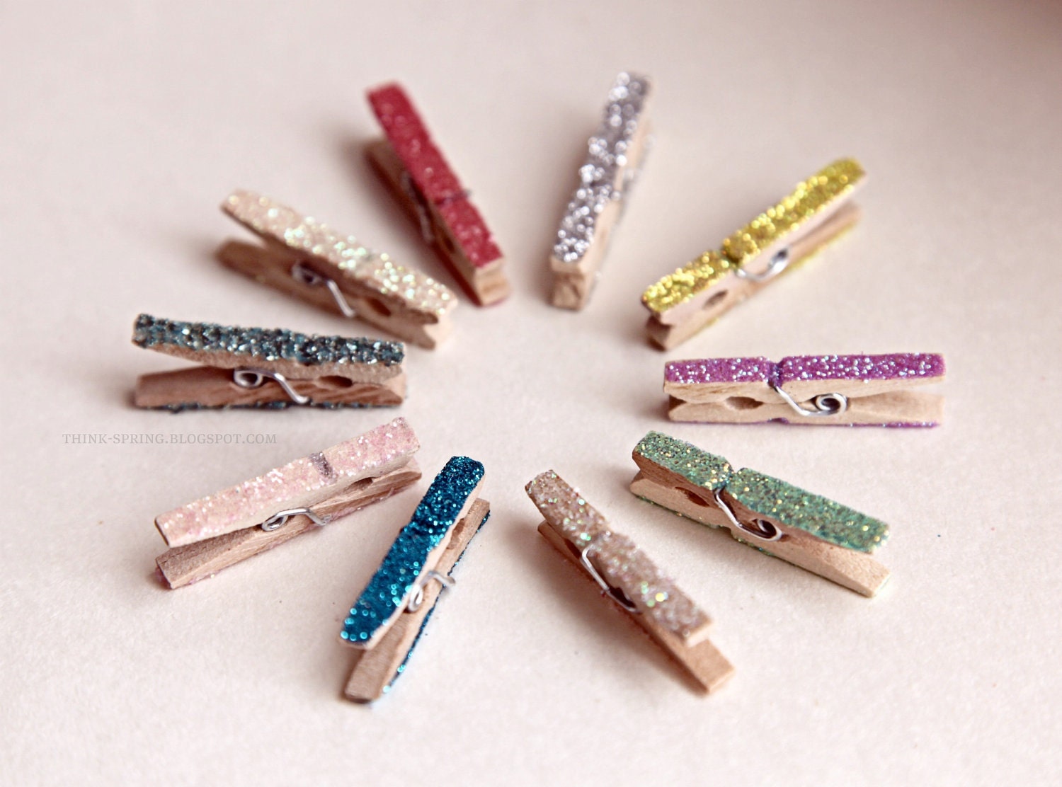 Mini clothes pins - GLITTERED PASTELS