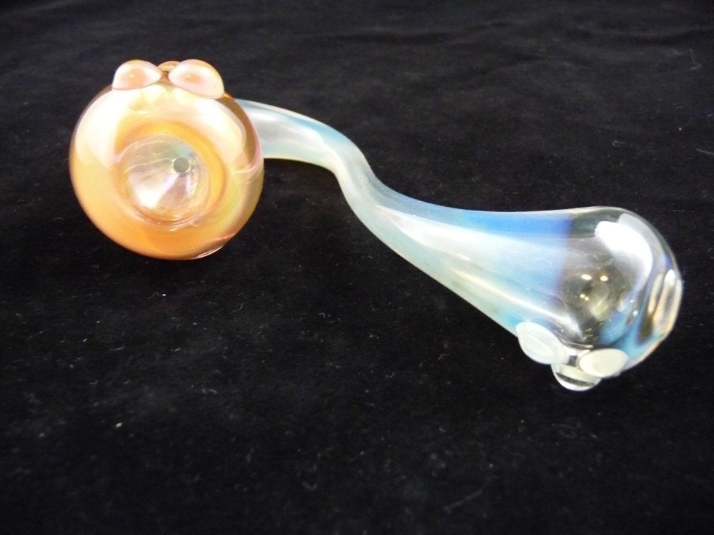 Glass Pipe - Sherlock - Gold and Silver - Hand Blown Glass Pipe