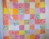 Quilt - Lilly Pulitzer Orange/Pink Fabric - Perfect for Dorm