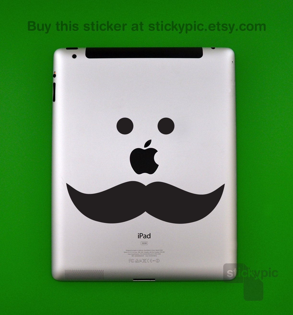 iPad - Yeah Baby (Laptop Decal Removable Vinyl Laptop Sticker Computer Decal PC Apple Macbook Mac Geekery Wall Sticker Moustache)