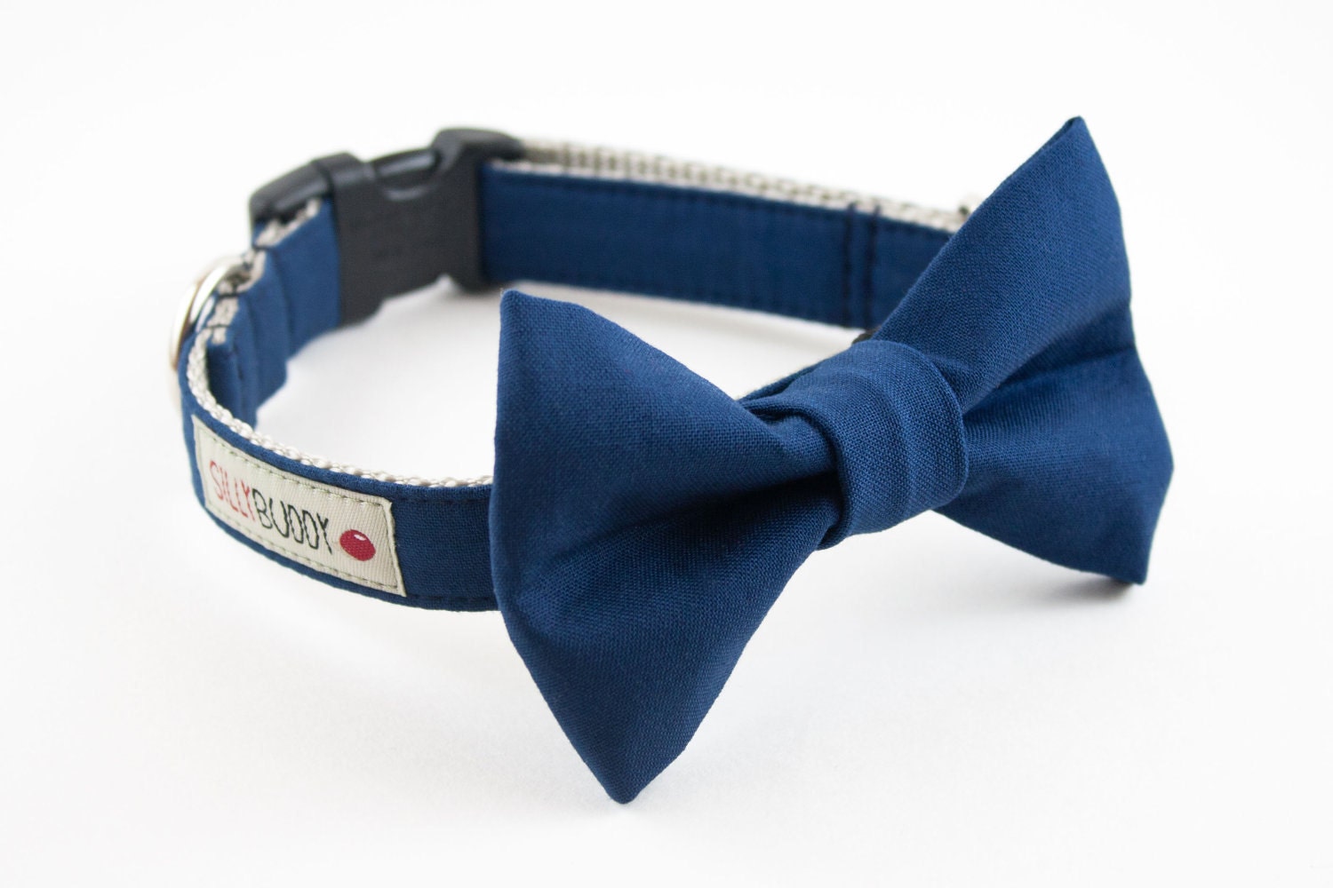 Classic Solid Navy Blue Wedding Dog Bow Tie Collar