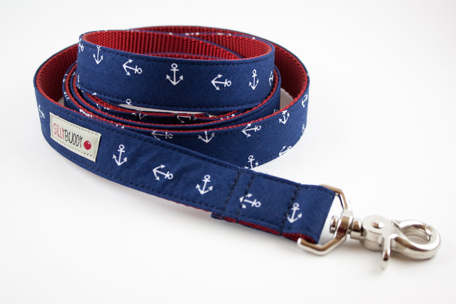 Navy Blue Anchor Dog Leash