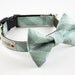 Pastel Blue Plaid Bow Tie Dog Collar