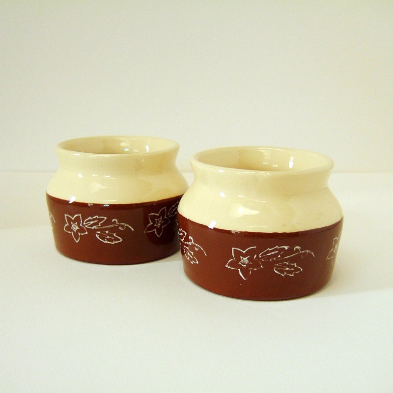 Oxford Ware Stoneware Crock Pots Brown by MeadowviewVintage