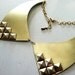 Studded Collar Necklace in Brass, Bib Necklace, Oxford Collar - The Patti Collar
