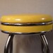 Pair of Vintage Canary Yellow Cosco Chrome and Vinyl Soda Fountain Bar Stools