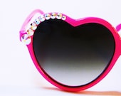 Heart Shaped Sunglasses Pink Rhinestone Lolita Glasses