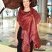 Red Wine Rustic Burgundy Merlot Wool Silk Shawl Scarf