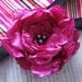 Magenta sew on fabric peony applique embellishment