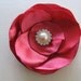 Coral bridal satin fabric flower hair clip wedding special occasion accessory