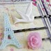 Resin Hair Pins - Eiffel Tower, Flower, and Bird Set (Sage, Pink and Cream)