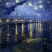 Demon above Van Gogh Starry Night over the Rhone Devil Vampire Dementor Harry Potter Bouguereau