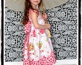 Girls Knot Dress Strawberry Tea Party