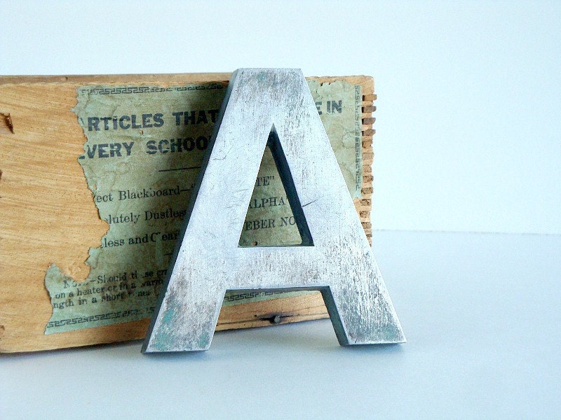 vintage metal letter A