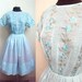 1950s Turquoise blue cotton day dress with embroidered bodice, by L'Aiglon - S