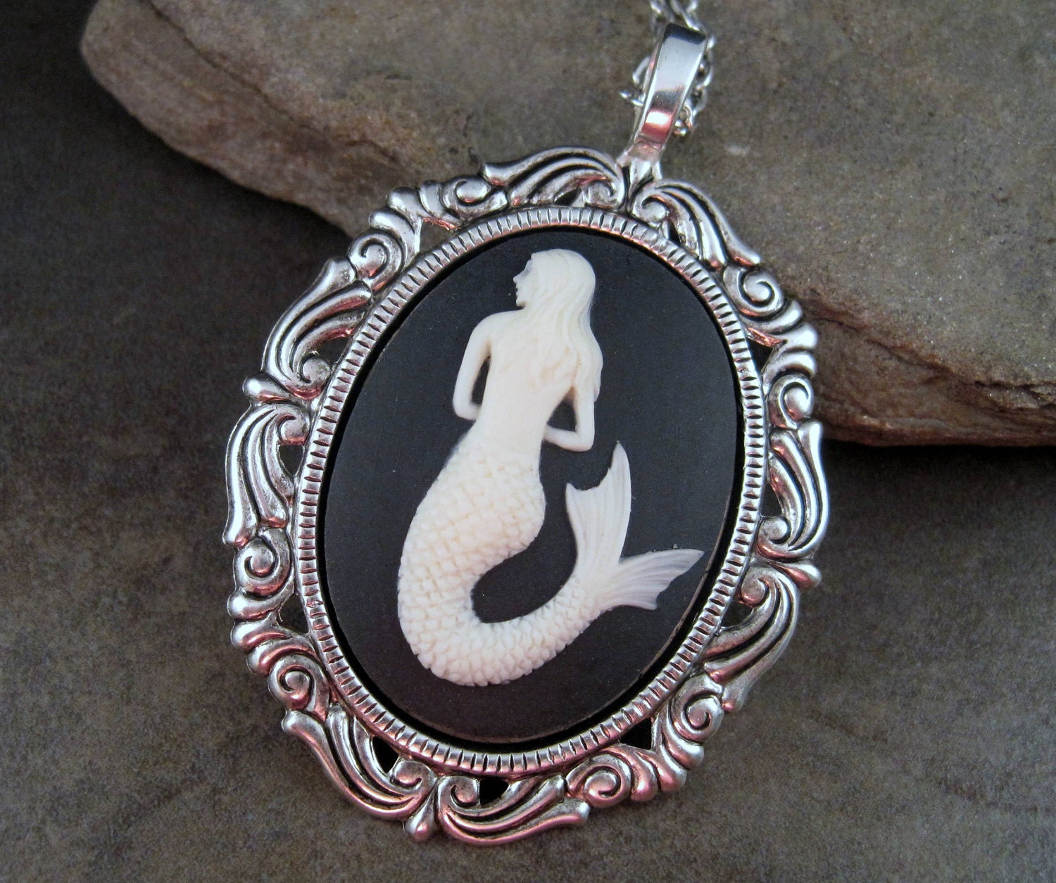 Nautical Mermaid Cameo Necklace By Metals And Time
