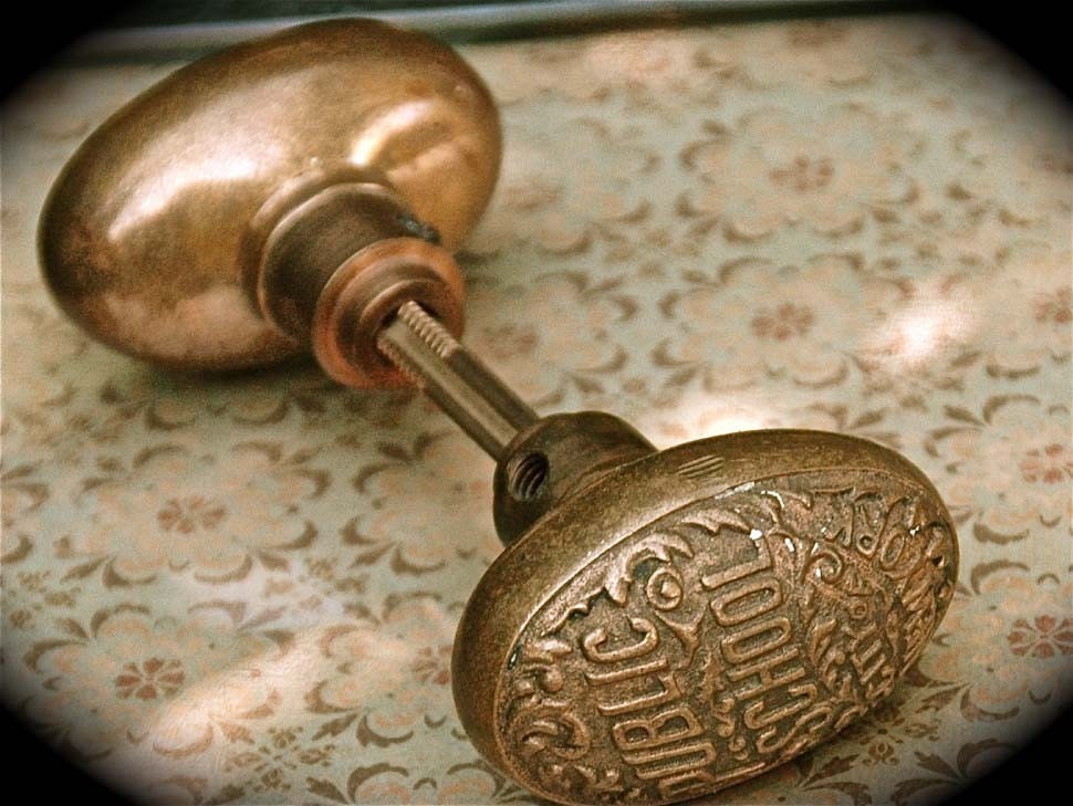 Antique Public School New York City Door Knob Set