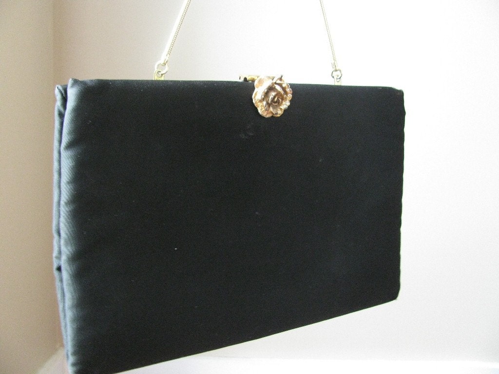 Vintage Ingber Black Clutch Handbag, 1960s