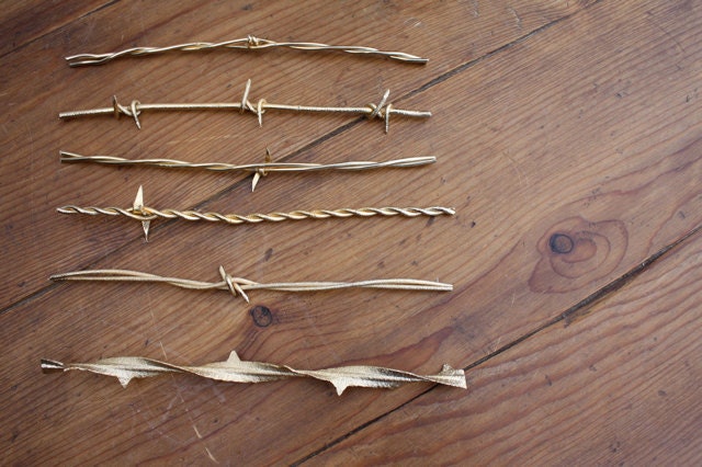 Vintage 60's Gold Plated Barb Wire Swizzle Sticks