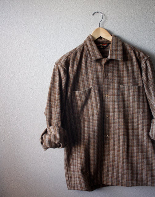 Vintage Men's EARTH TONE Plaid Shirt