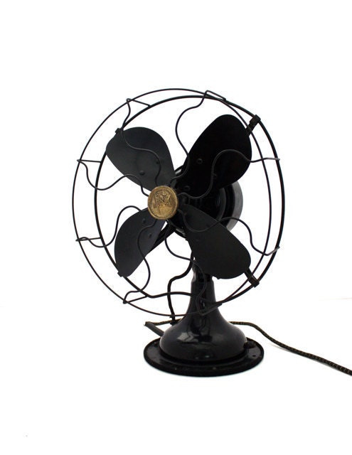 Reserved for George Vintage 1940s Robbins & Myers INDUSTRIAL Oscillating Table Fan
