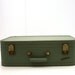 Vintage GREEN Lady Baltimore Small Travel Suitcase